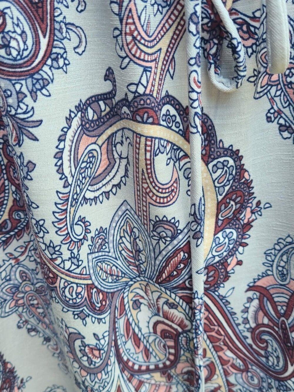 NAIF Gray Burgundy Peasant Top Size XL - Picture 7 of 8